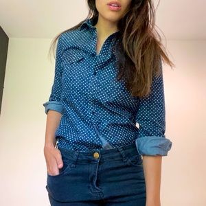 4 Jcrew denim with white stars button down